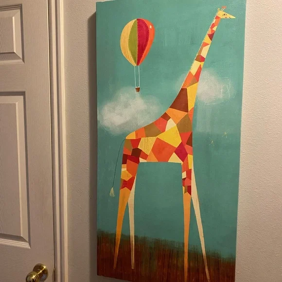 Oopsy Daisy too tall giraffe canvas art painting
